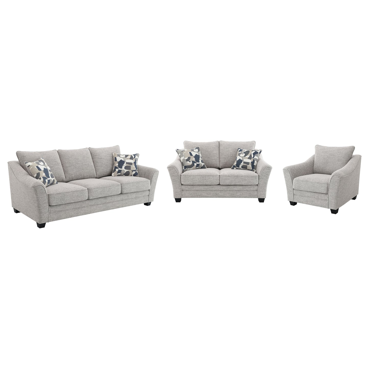 Tomkins 3-piece Boucle Upholstered Sofa Set Light Grey - Discount Furniture Connection