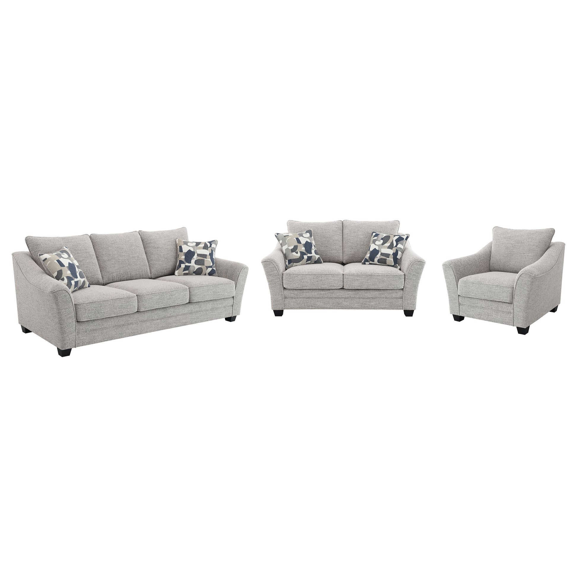 Tomkins 3-piece Boucle Upholstered Sofa Set Light Grey - Discount Furniture Connection