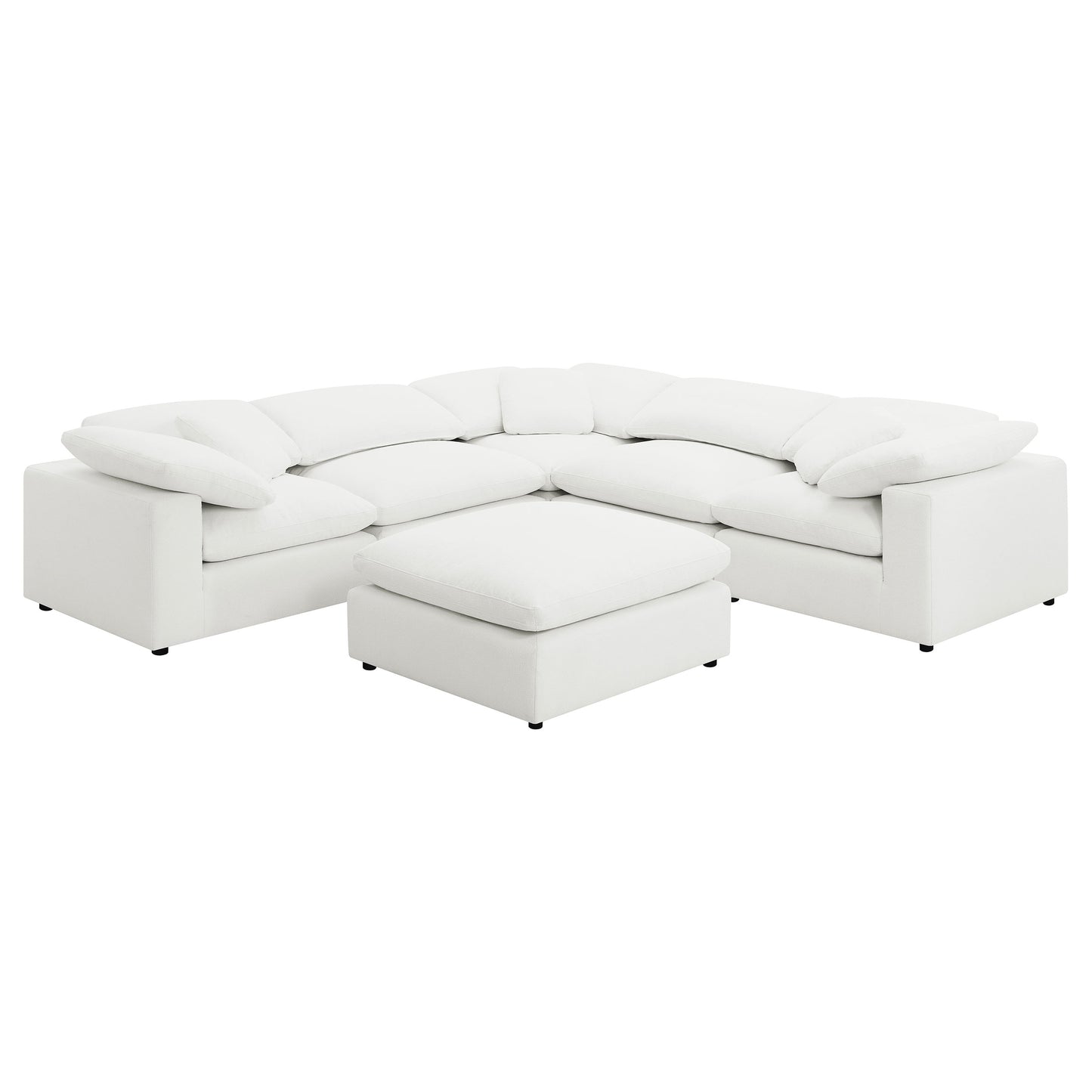 Raleigh 6-piece Boucle Upholstered Modular Sectional Ivory - Discount Furniture Connection