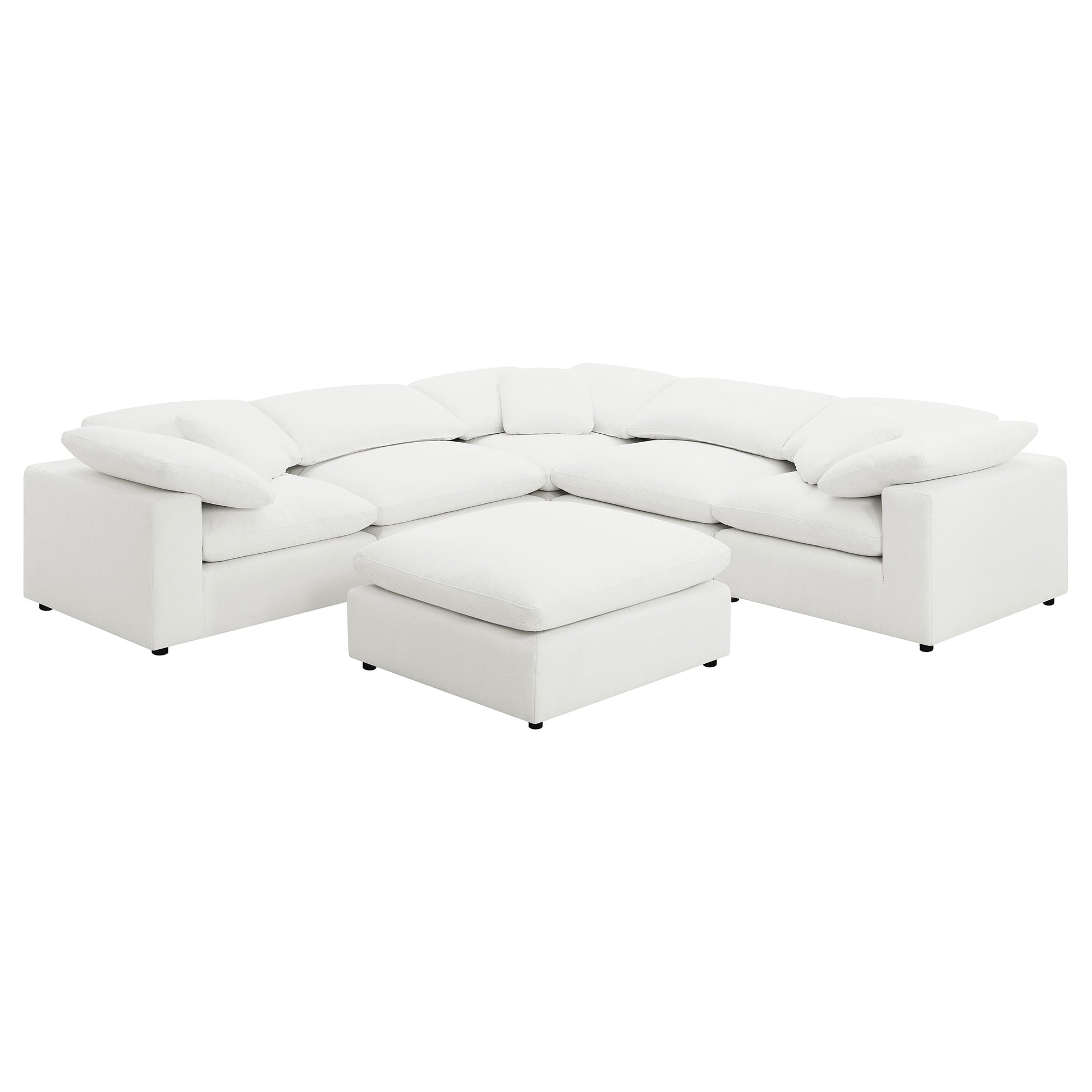 Raleigh 6-piece Boucle Upholstered Modular Sectional Ivory - Discount Furniture Connection