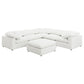 Raleigh 6-piece Boucle Upholstered Modular Sectional Ivory - Discount Furniture Connection