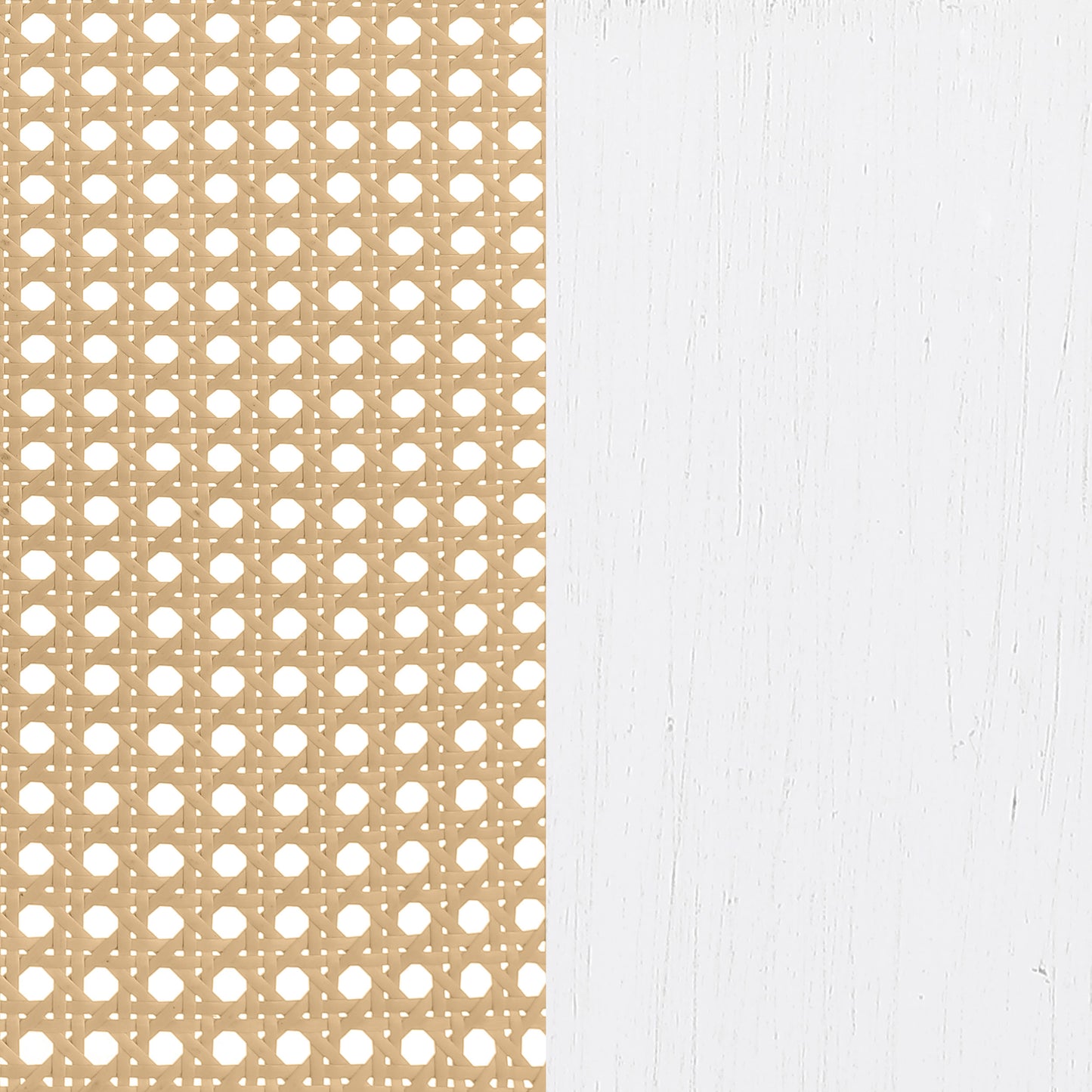 Lanewood Open Cane Webbing Metal Eastern King Bed White