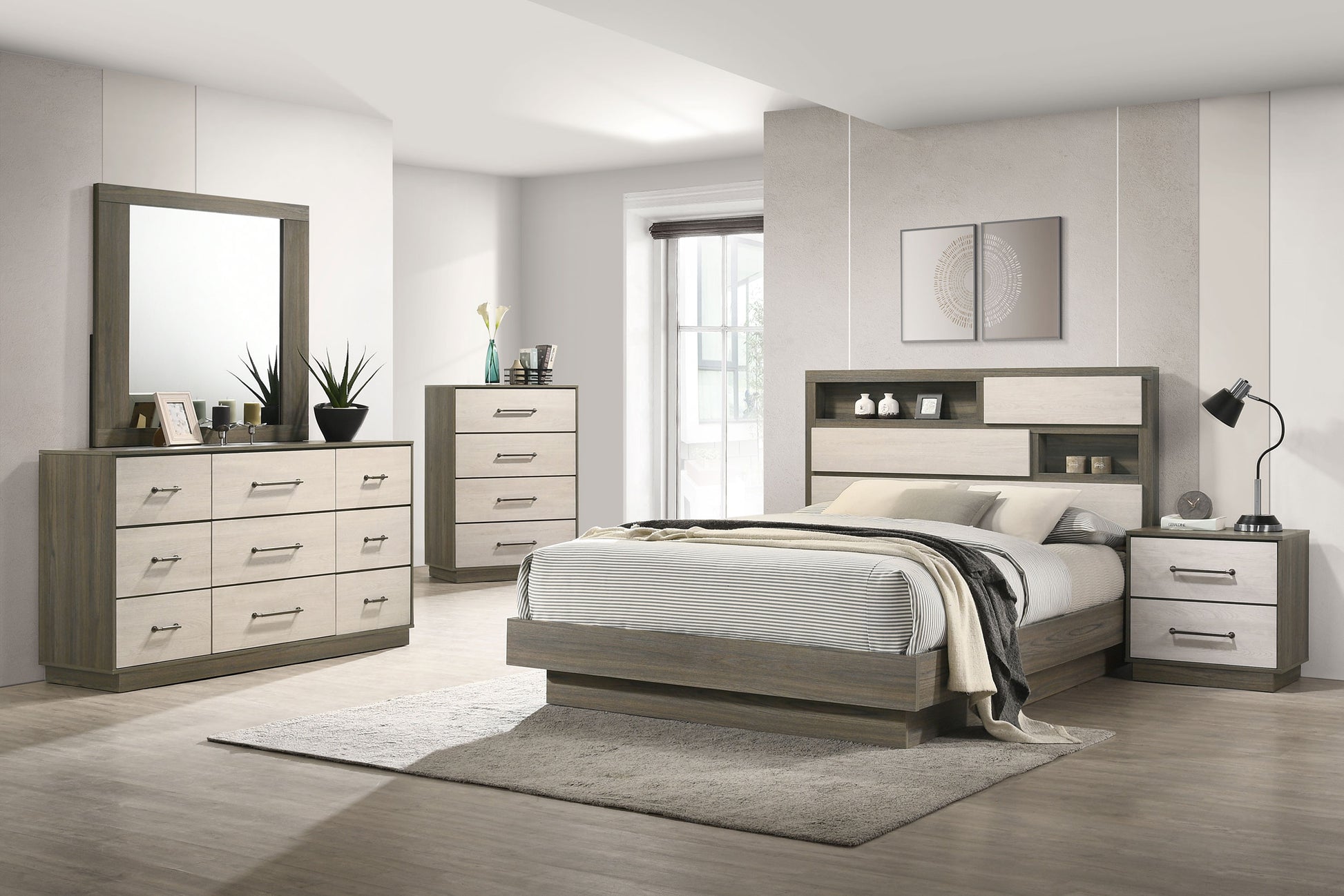 Fenwick 5-piece California King Bedroom Set Grey Oak - Discount Furniture Connection