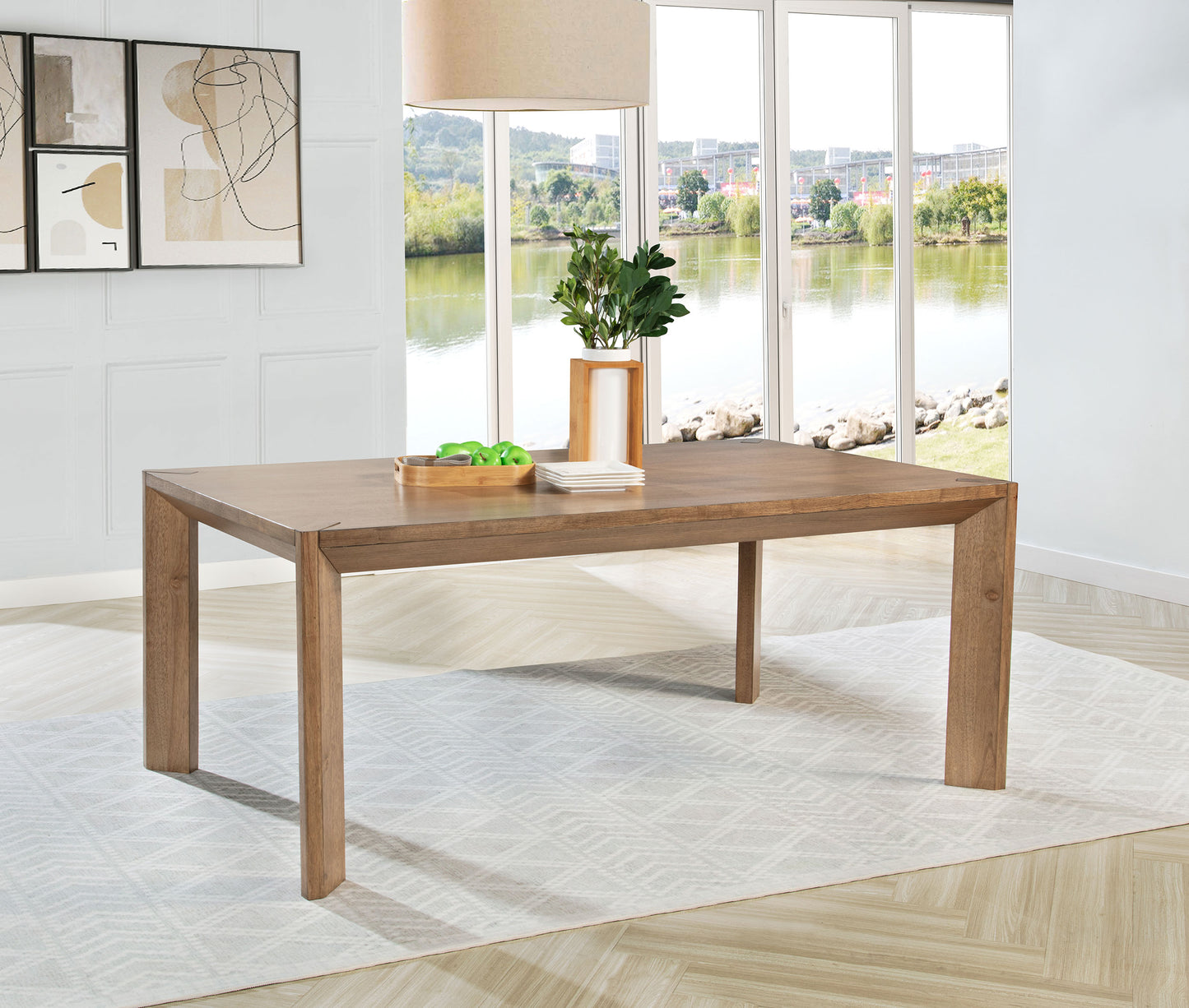Bruner 72-inch Rectangular Wood Dining Table Natural Brown - Discount Furniture Connection