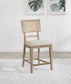 Kailani Rattan Cane Counter Side Chair Beige Oak (Set of 2) - Discount Furniture Connection