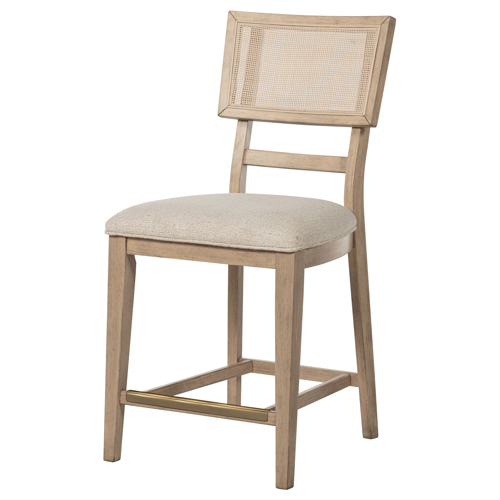 Kailani Rattan Cane Counter Side Chair Beige Oak (Set of 2) - Discount Furniture Connection