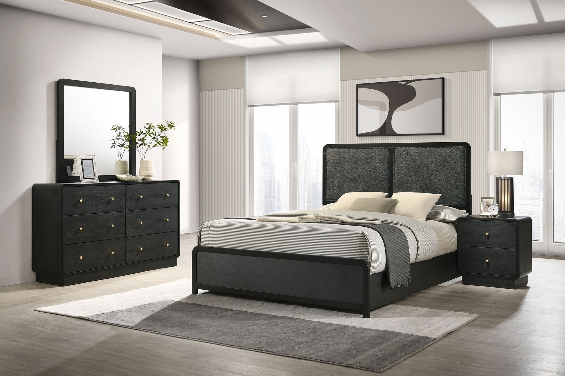 Cavelle 4-piece Eastern King Bedroom Set Black - Discount Furniture Connection
