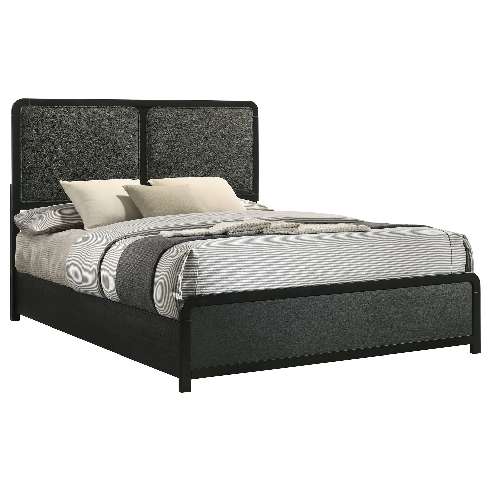 Cavelle 51-inch Upholstered Queen Bed Black - Discount Furniture Connection