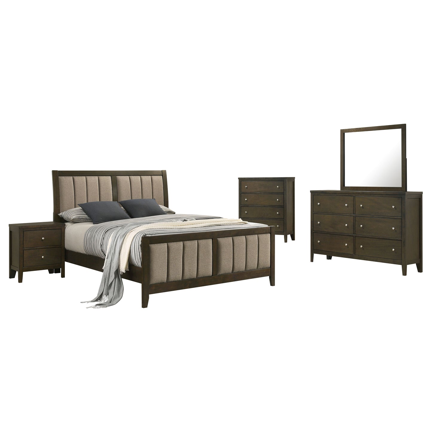 Wilkes 5-piece Eastern King Bedroom Set Dark Cocoa - Discount Furniture Connection