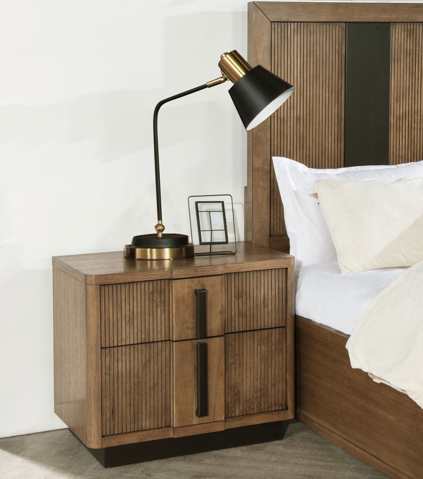Terrace 2-drawer Nightstand Bedside Table Ash Brown - Discount Furniture Connection