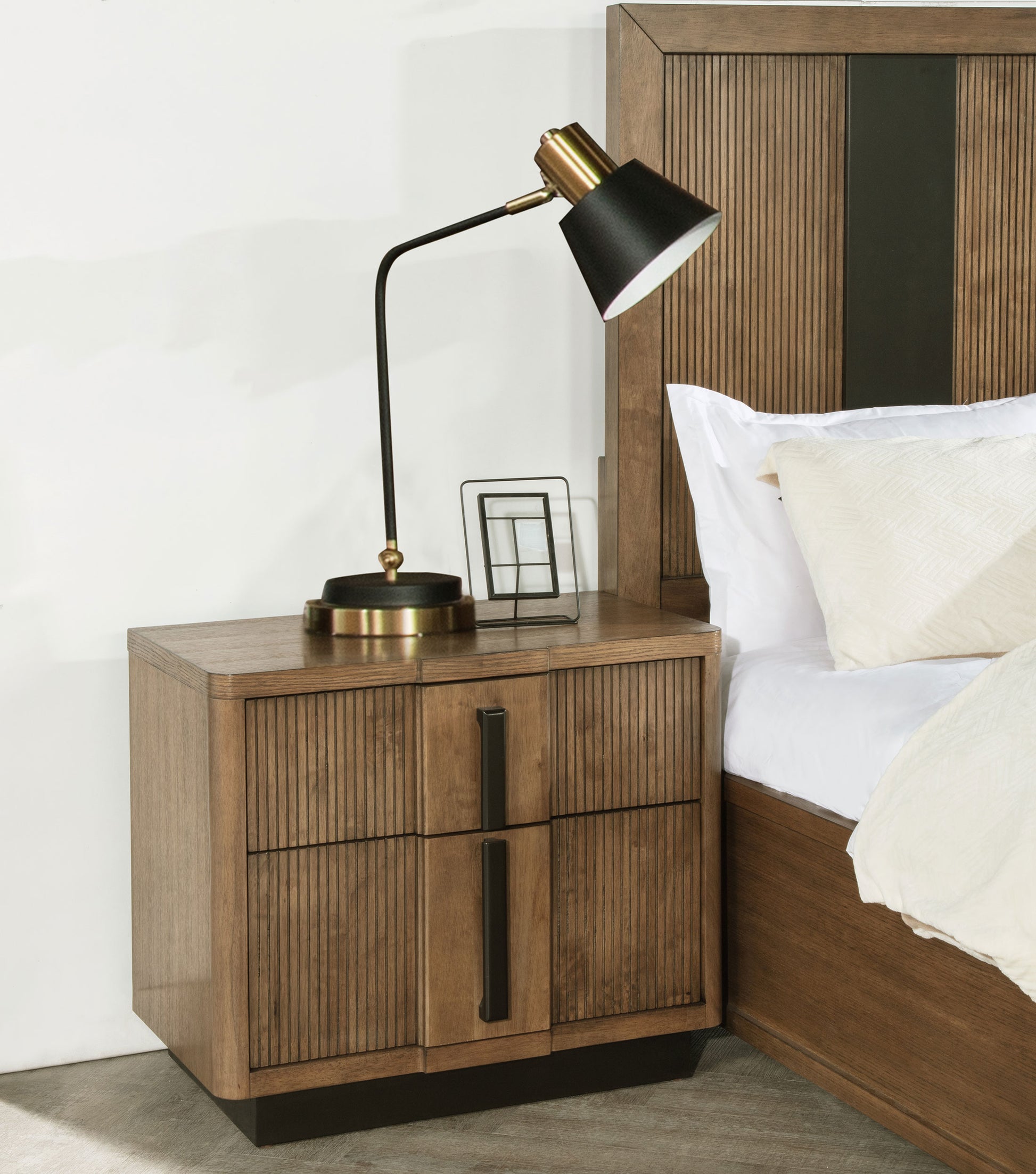 Terrace 2-drawer Nightstand Bedside Table Ash Brown - Discount Furniture Connection