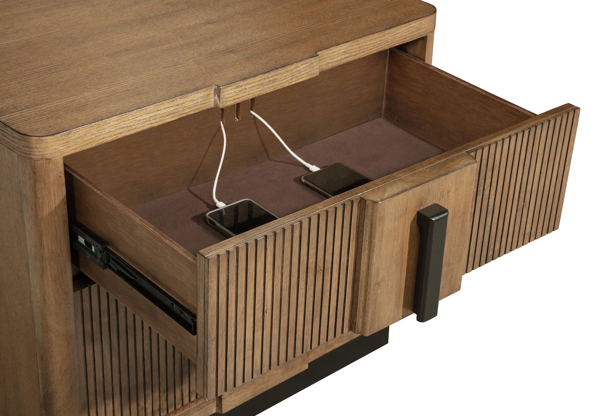 Terrace 2-drawer Nightstand Bedside Table Ash Brown - Discount Furniture Connection
