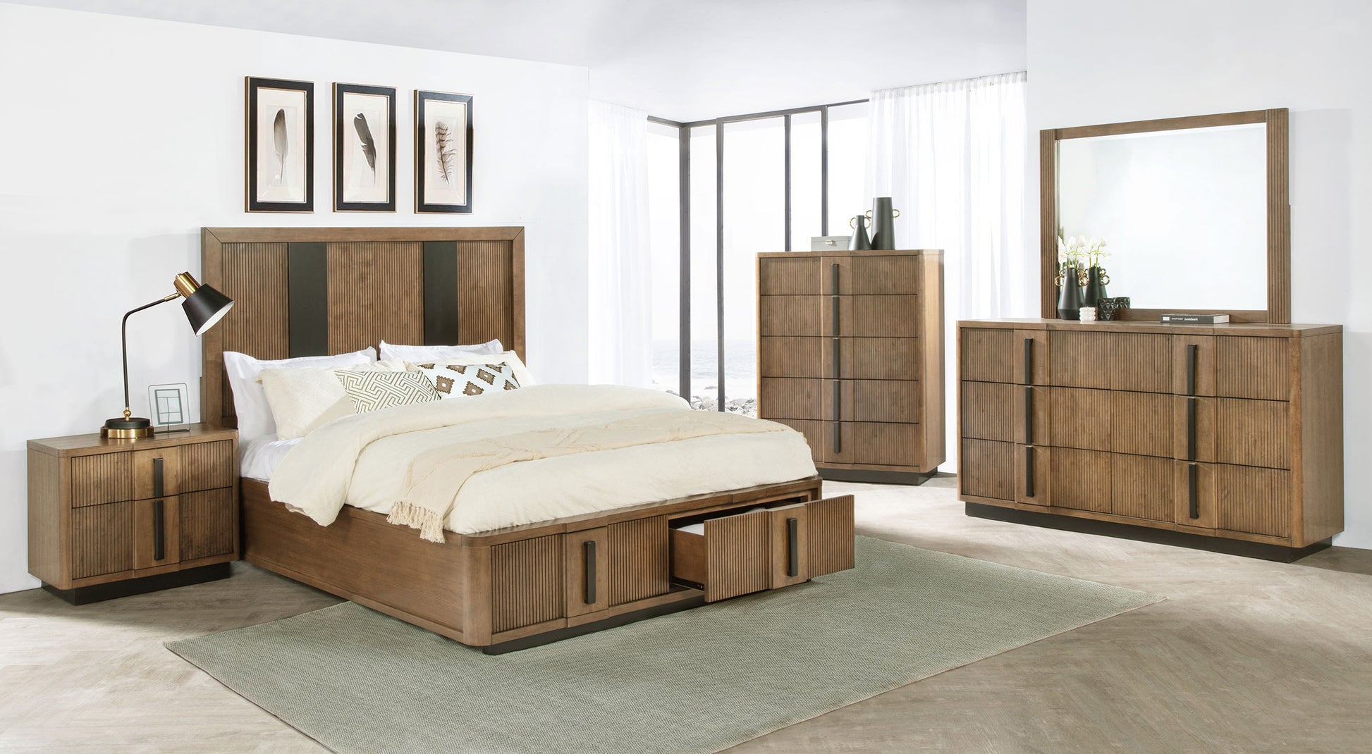 Terrace Dresser Mirror Ash Brown - Discount Furniture Connection