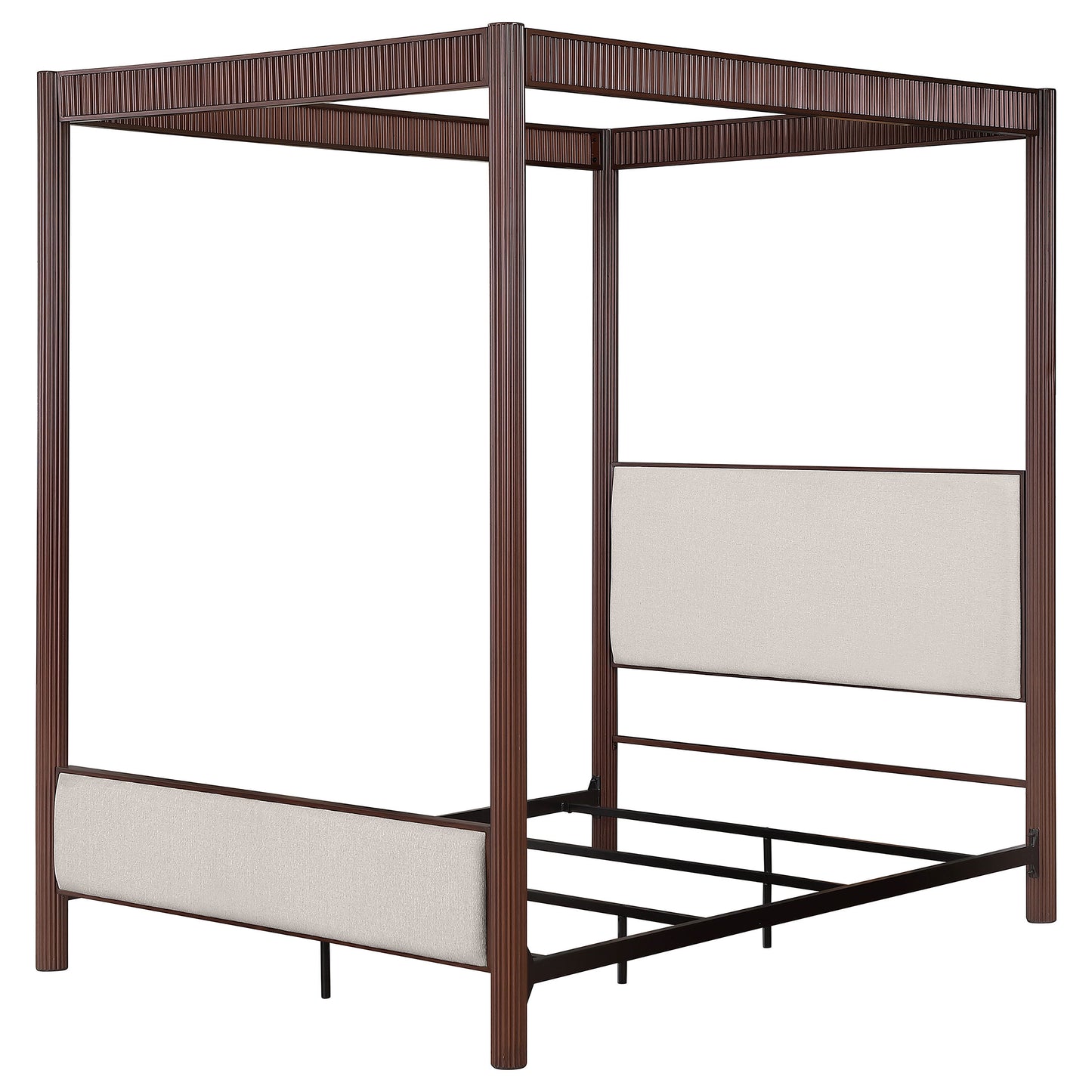 Zimmerlee 89-inch Metal Eastern King Canopy Bed Rust Brown - Discount Furniture Connection