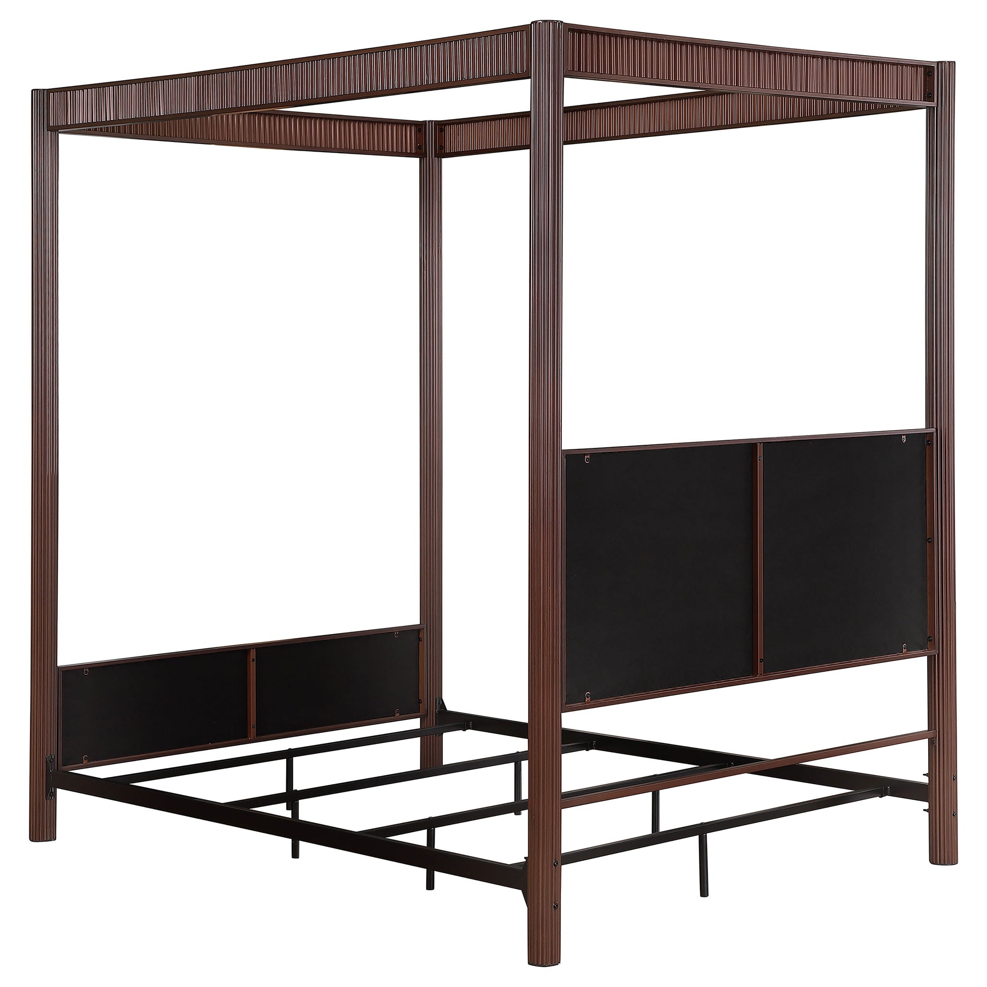 Zimmerlee 89-inch Metal Eastern King Canopy Bed Rust Brown - Discount Furniture Connection