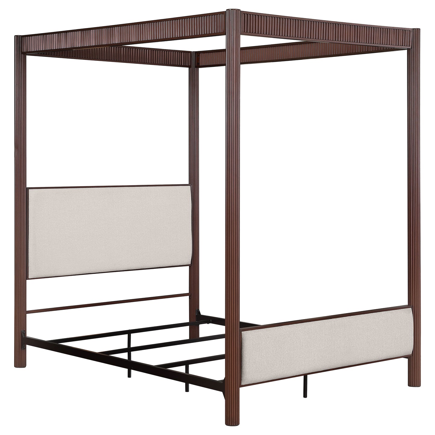 Zimmerlee 89-inch Metal Eastern King Canopy Bed Rust Brown - Discount Furniture Connection
