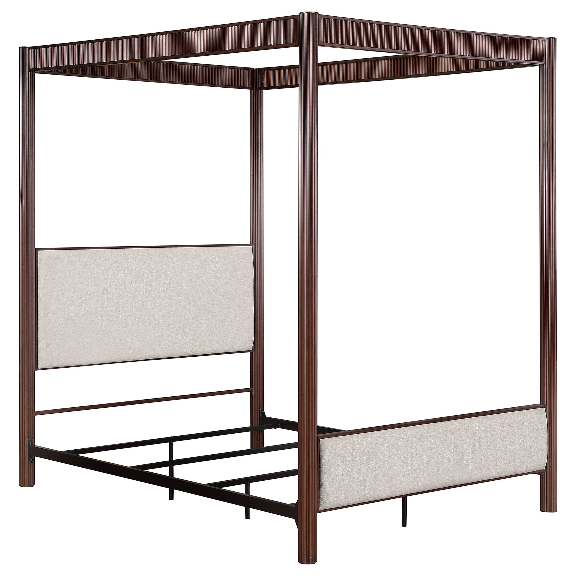 Zimmerlee 89-inch Metal Eastern King Canopy Bed Rust Brown - Discount Furniture Connection