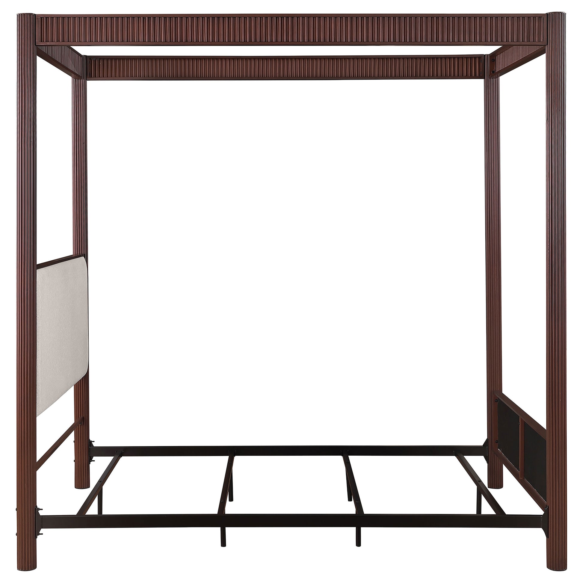 Zimmerlee 89-inch Metal Eastern King Canopy Bed Rust Brown - Discount Furniture Connection