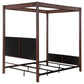 Zimmerlee 89-inch Metal Eastern King Canopy Bed Rust Brown - Discount Furniture Connection