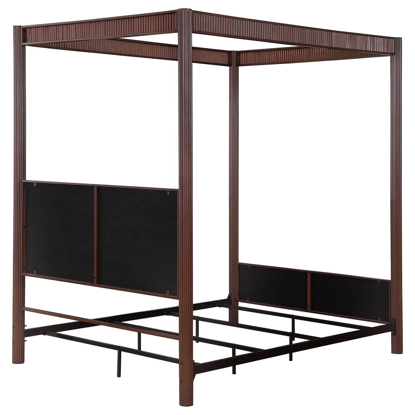 Zimmerlee 89-inch Metal Queen Canopy Bed Rust Brown - Discount Furniture Connection