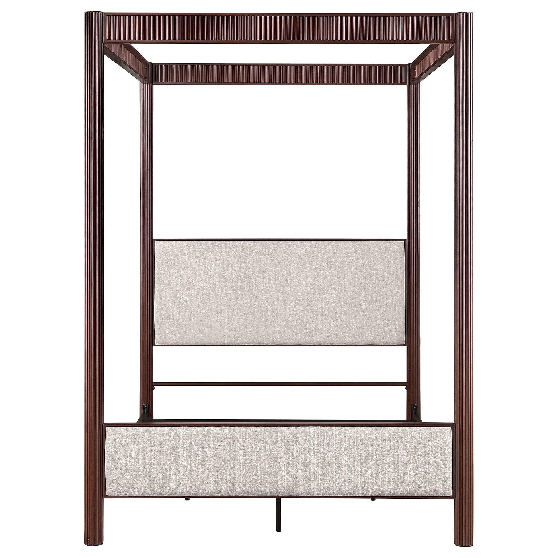 Zimmerlee 89-inch Metal Queen Canopy Bed Rust Brown - Discount Furniture Connection