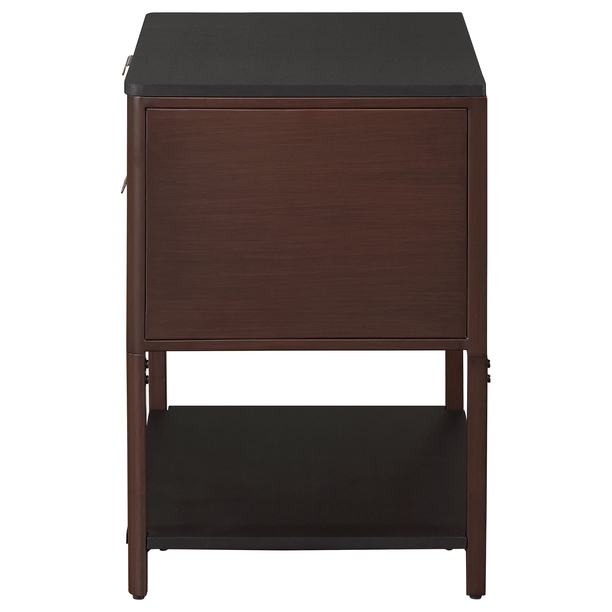 Zimmerlee 2-drawer Side Table with Shelf Rust Brown - Discount Furniture Connection