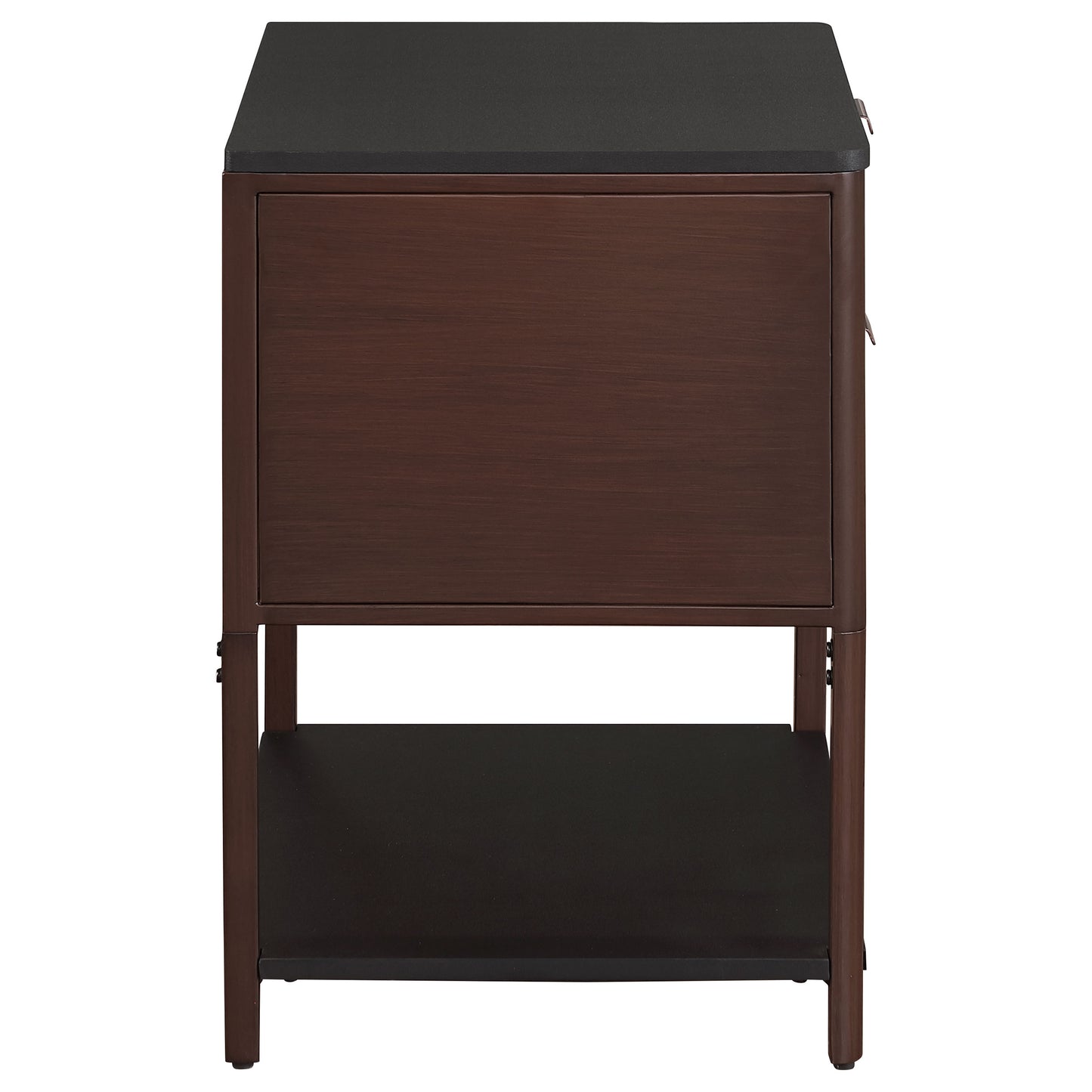 Zimmerlee 2-drawer Side Table with Shelf Rust Brown - Discount Furniture Connection