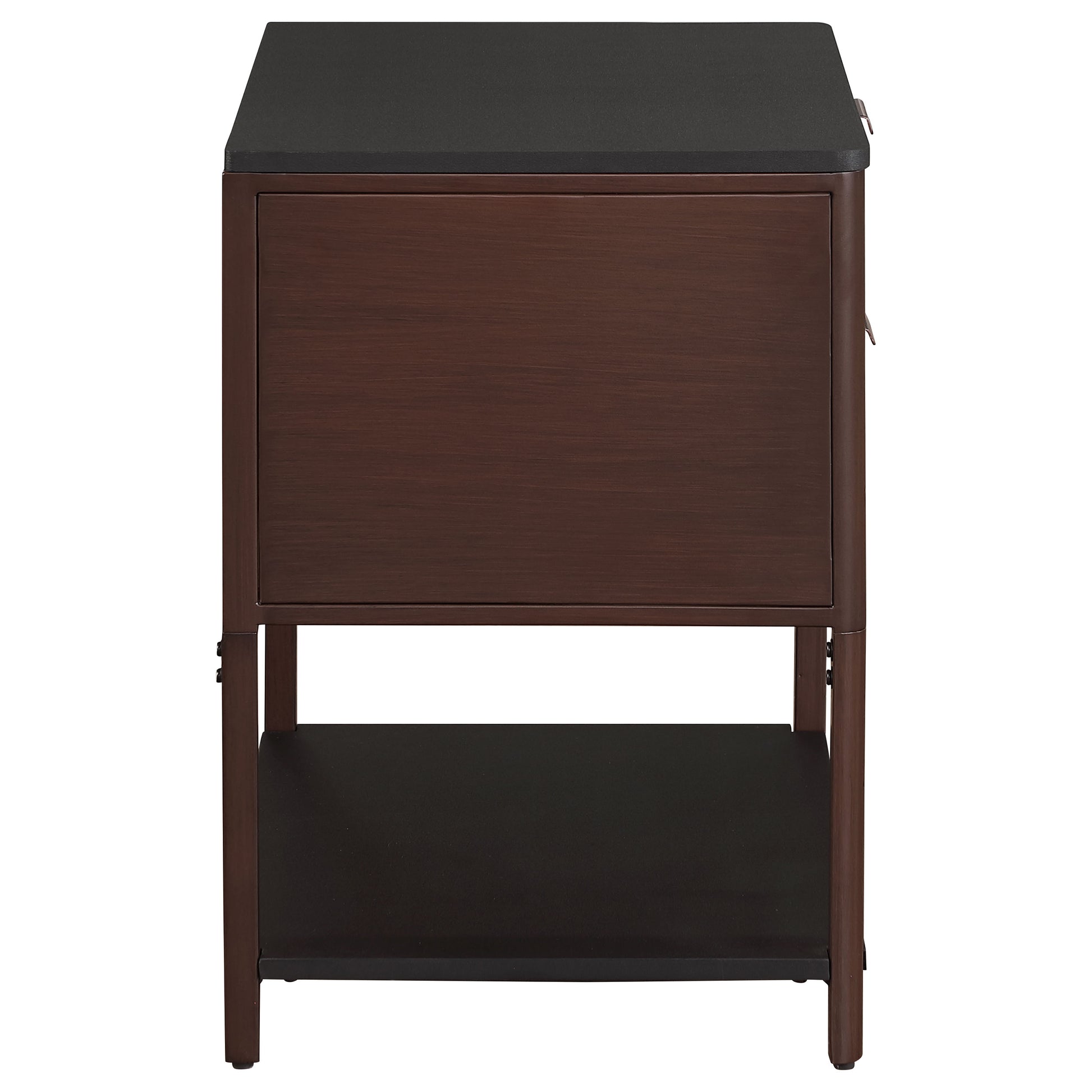 Zimmerlee 2-drawer Side Table with Shelf Rust Brown - Discount Furniture Connection