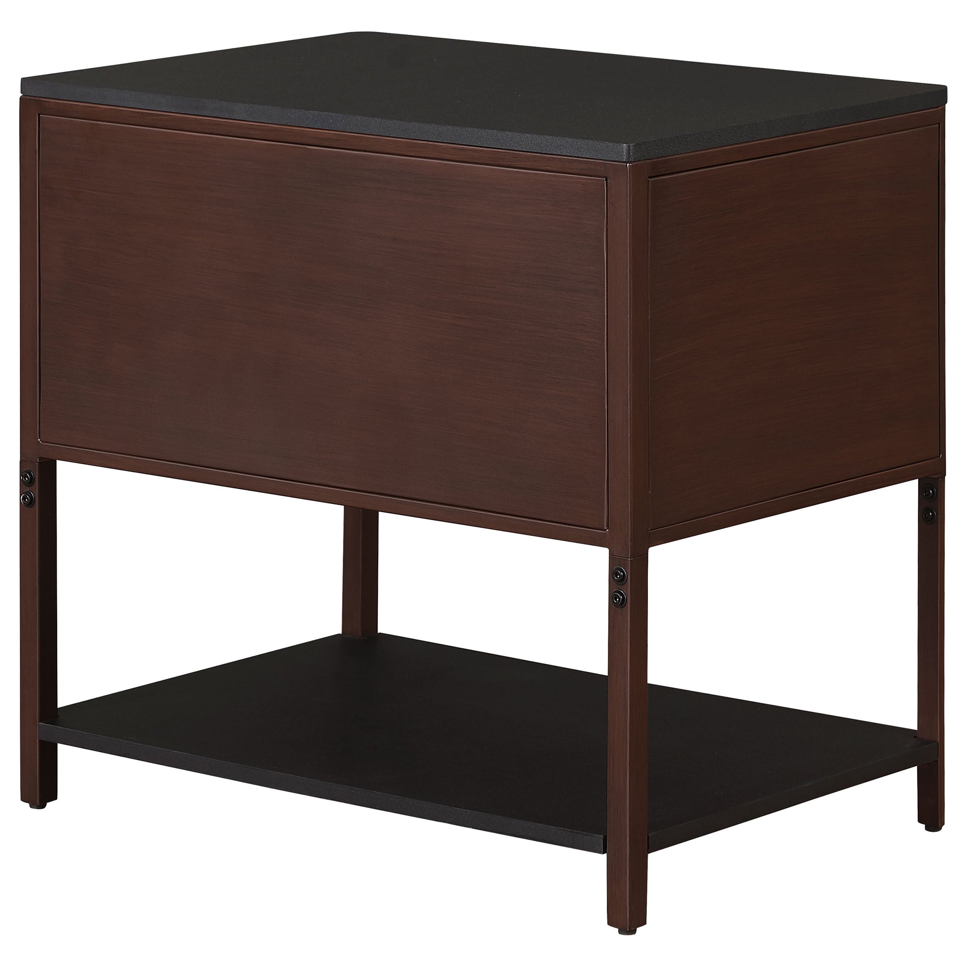 Zimmerlee 2-drawer Side Table with Shelf Rust Brown - Discount Furniture Connection