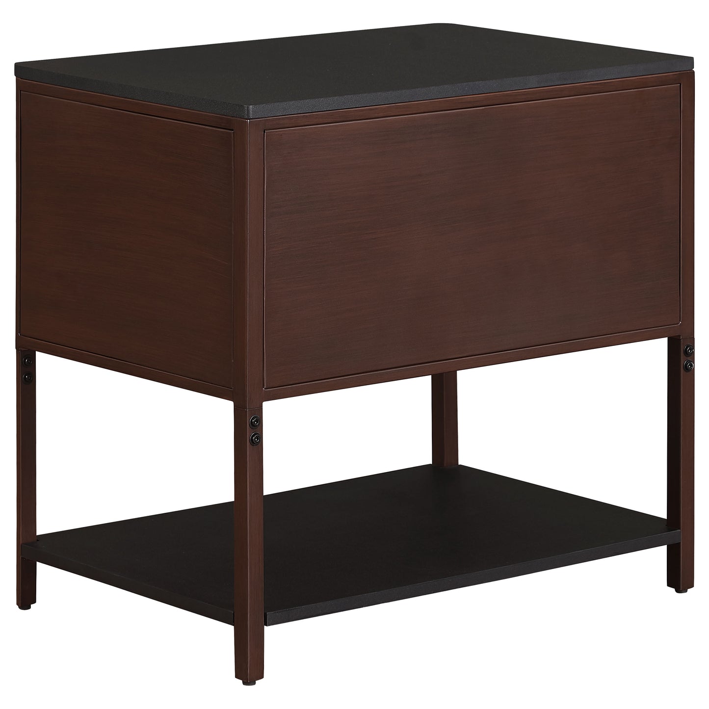 Zimmerlee 2-drawer Side Table with Shelf Rust Brown - Discount Furniture Connection