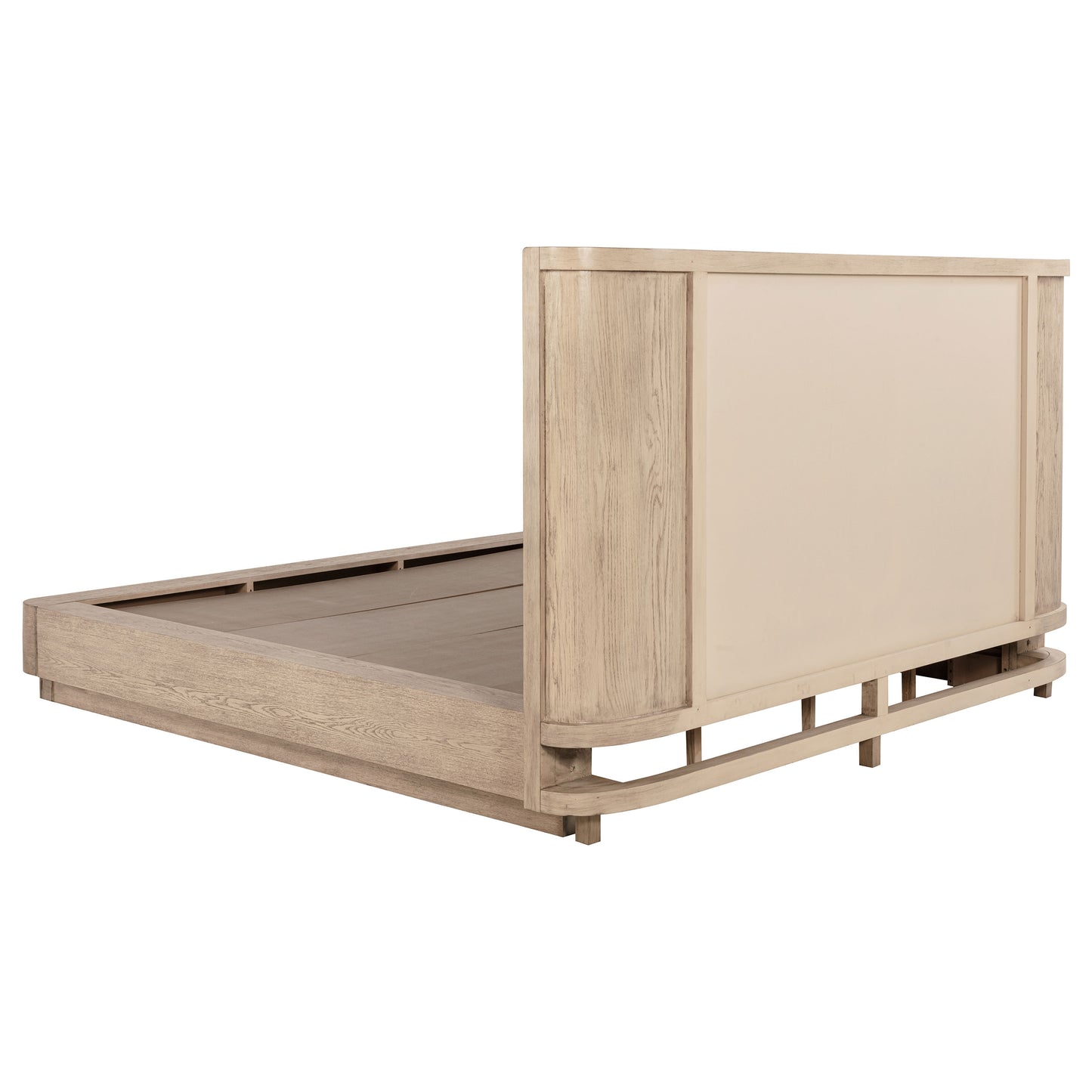 Kailani 52-inch Eastern King Wingback Bed Beige Oak - Discount Furniture Connection