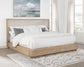 Kailani 52-inch California King Wingback Bed Beige Oak - Discount Furniture Connection
