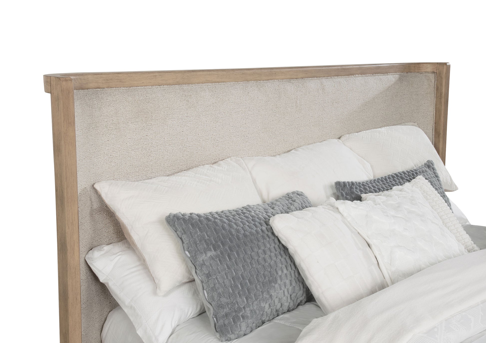 Kailani 52-inch Queen Wingback Bed Beige Oak - Discount Furniture Connection