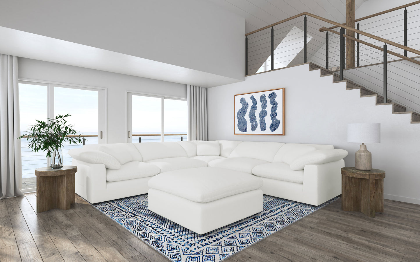 Raleigh 6-piece Boucle Upholstered Modular Sectional Ivory - Discount Furniture Connection