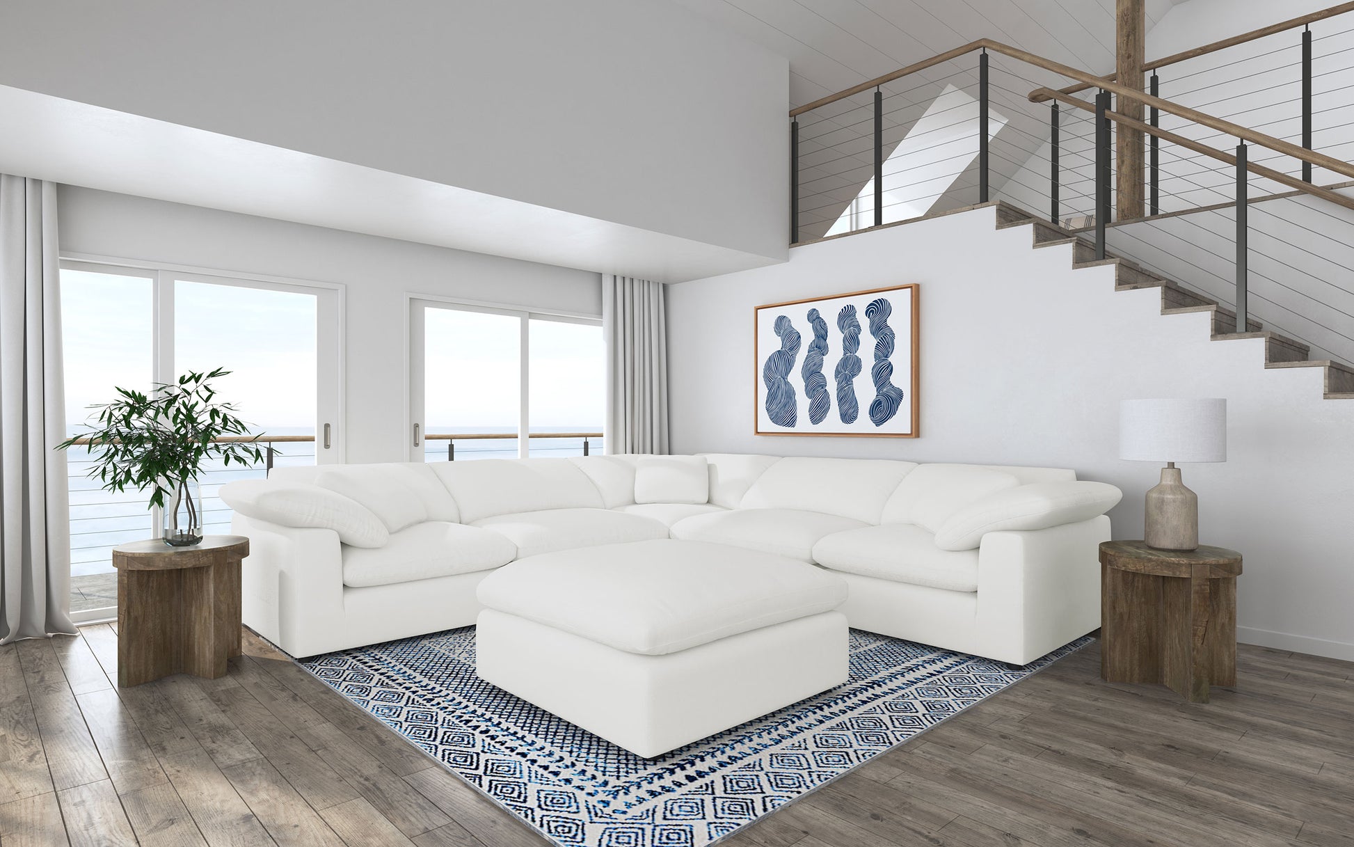 Raleigh 6-piece Boucle Upholstered Modular Sectional Ivory - Discount Furniture Connection