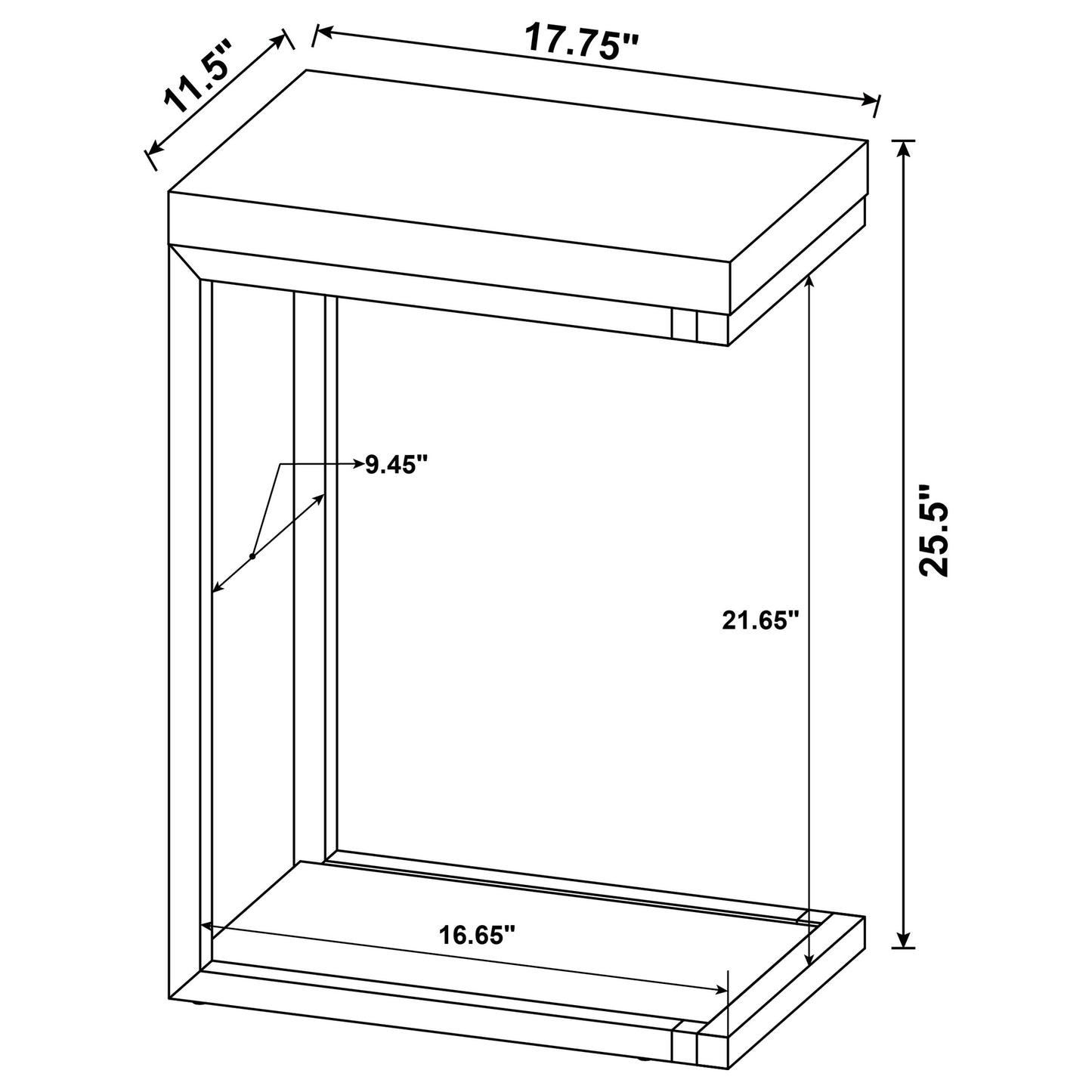 Beck Engineered Wood C-Shape Sofa Side Table Antique Nutmeg - Discount Furniture Connection