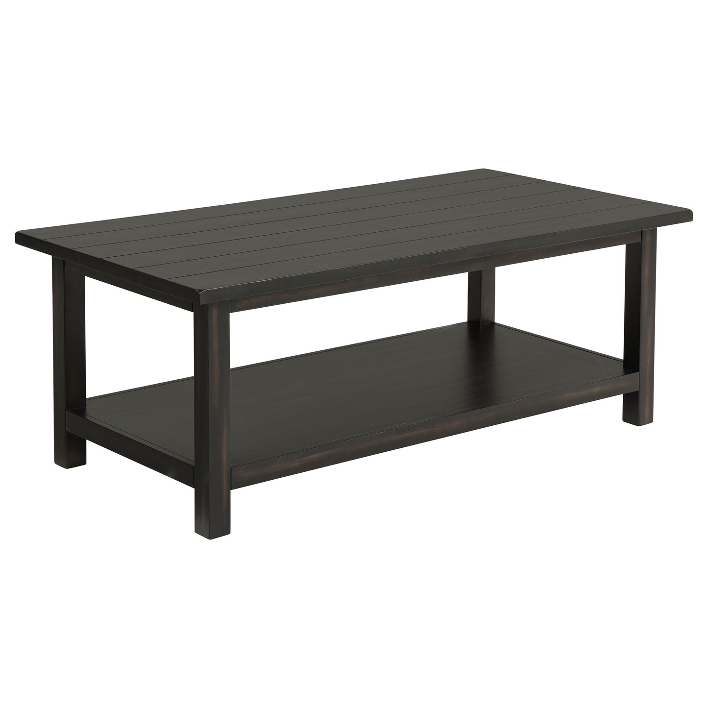 Payne Wood Coffee Table with Shelf Distressed Java - Discount Furniture Connection