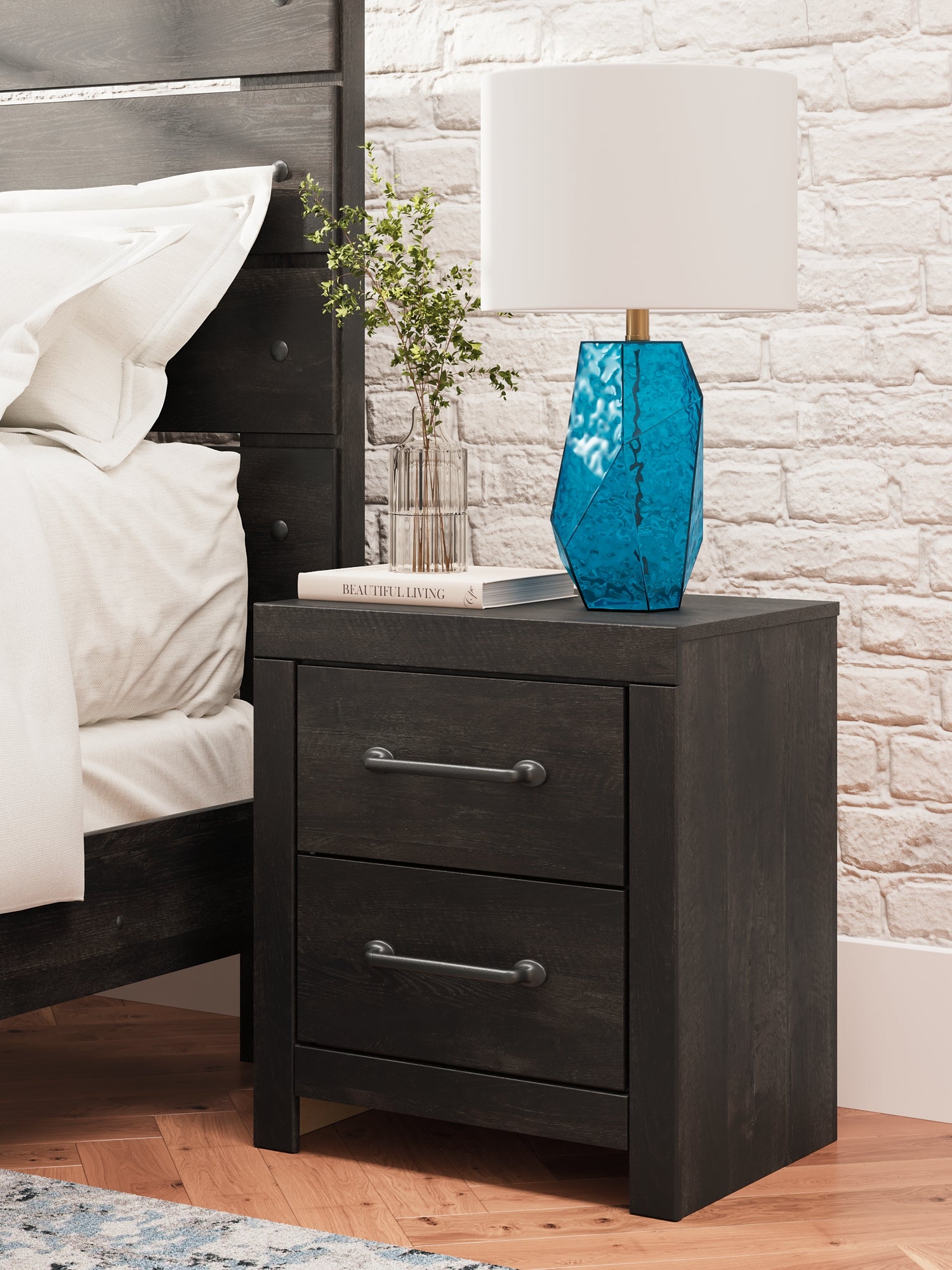 Hollivern Two Drawer Night Stand - Discount Furniture Connection