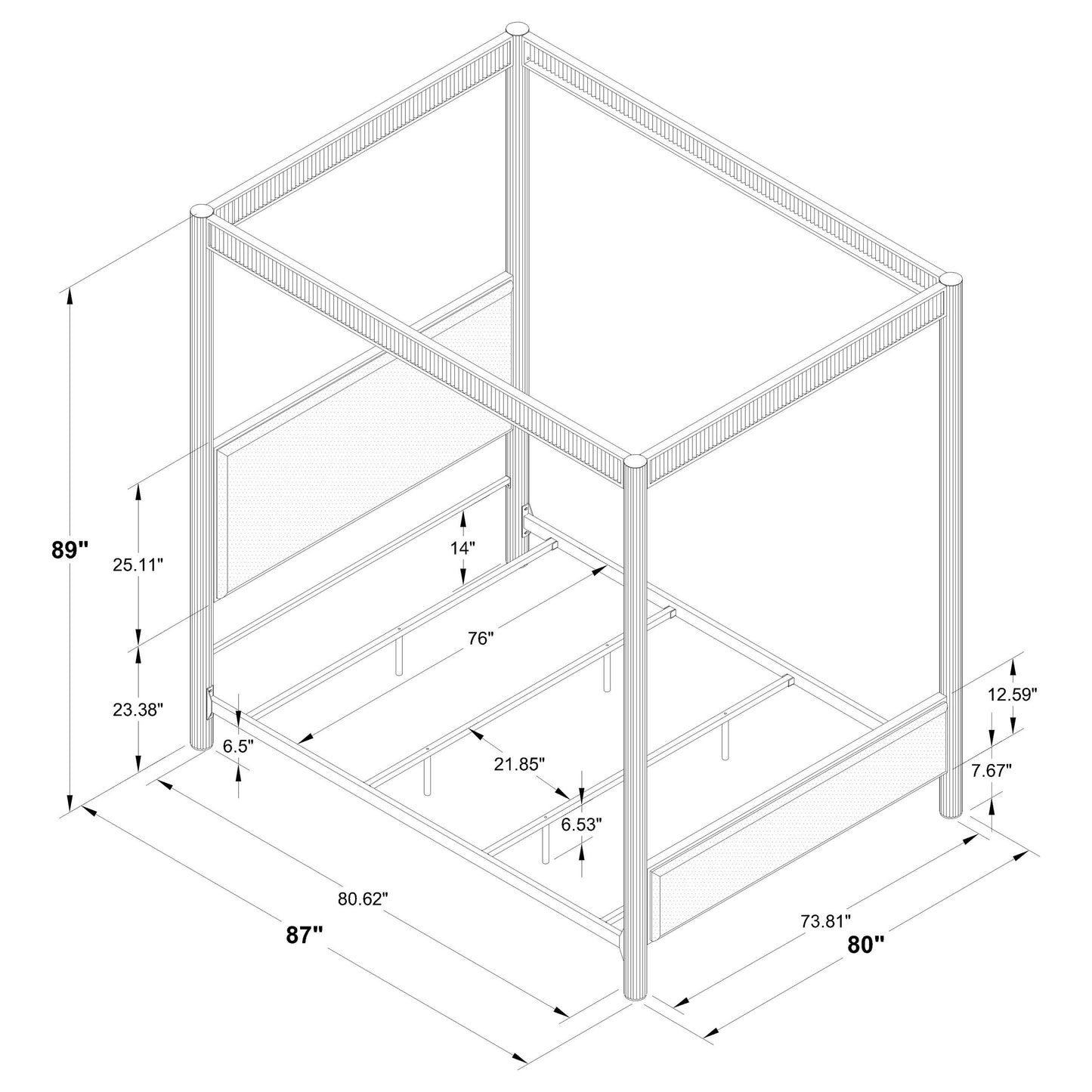 Zimmerlee 89-inch Metal Eastern King Canopy Bed Rust Brown - Discount Furniture Connection