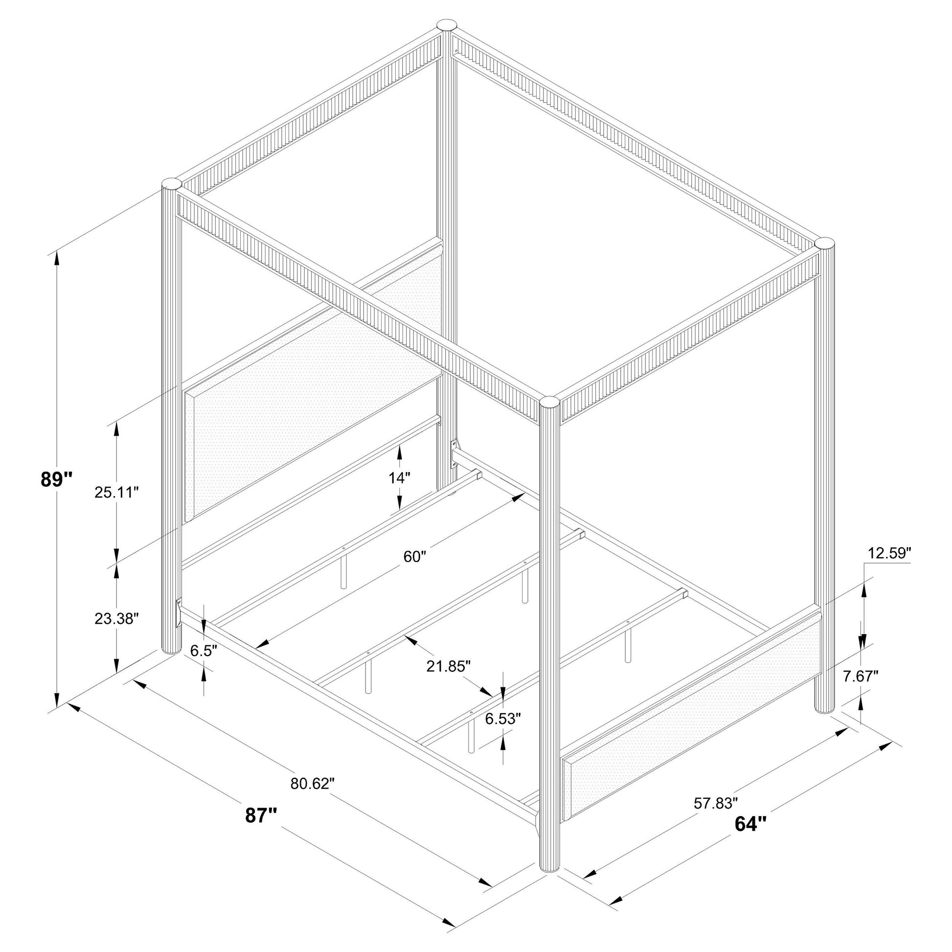 Zimmerlee 89-inch Metal Queen Canopy Bed Rust Brown - Discount Furniture Connection