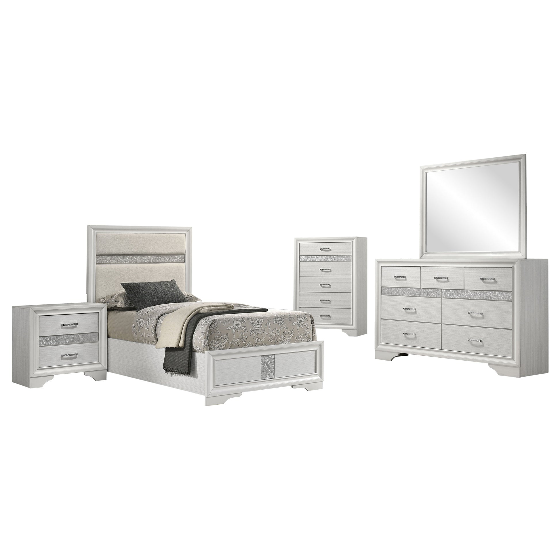 Miranda 5-piece Twin Bedroom Set White - Discount Furniture Connection