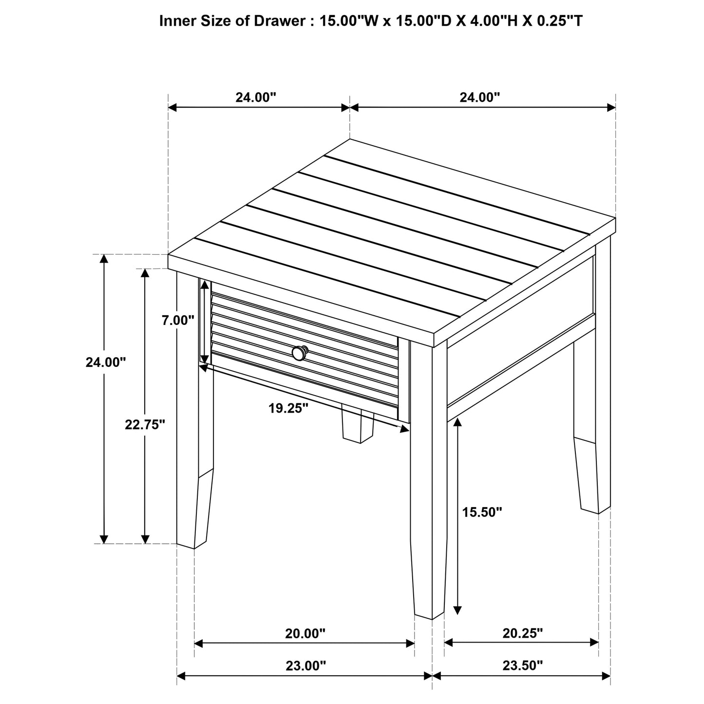 Concord 1-drawer Square End Table Distressed Java - Discount Furniture Connection