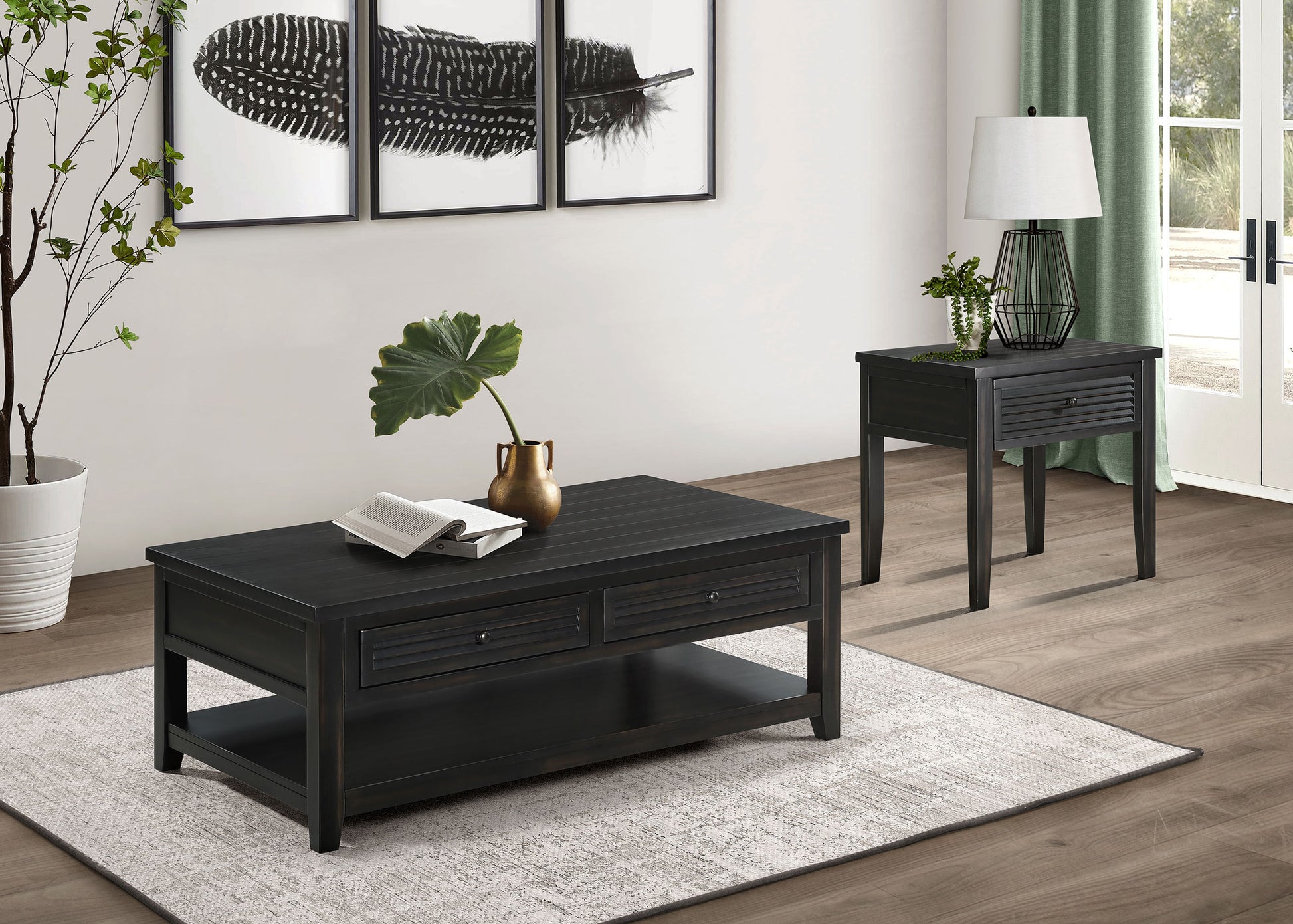 Concord 1-drawer Square End Table Distressed Java - Discount Furniture Connection