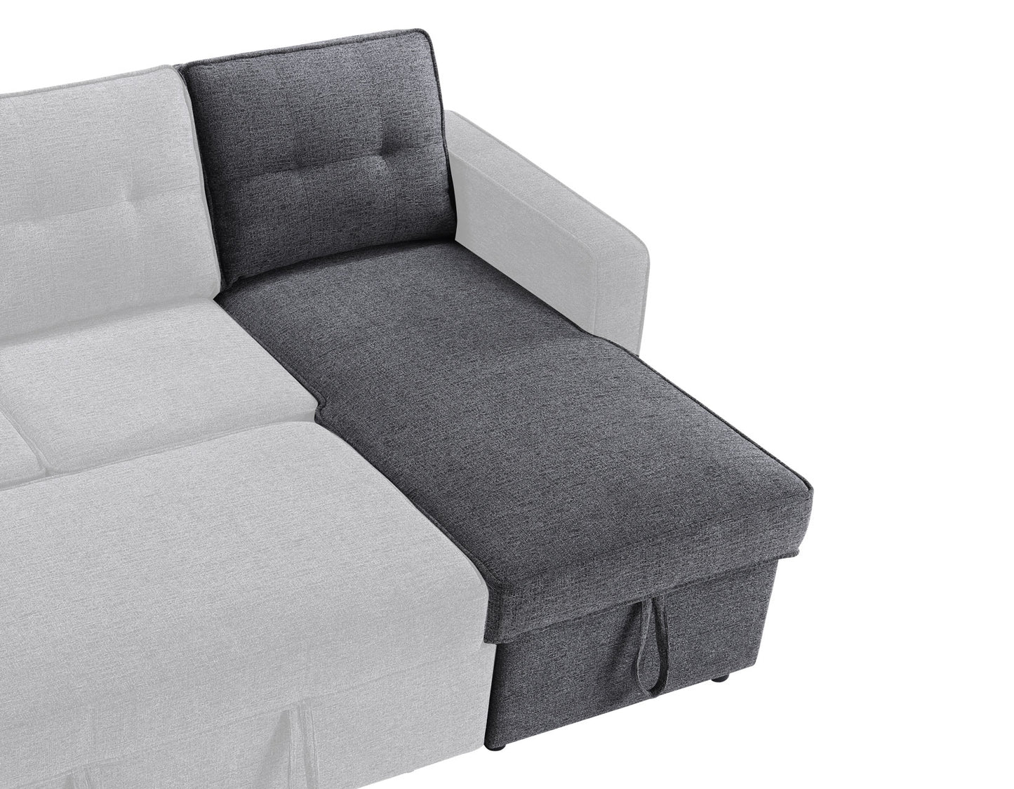 Noah Reversible Storage Chaise, Gray