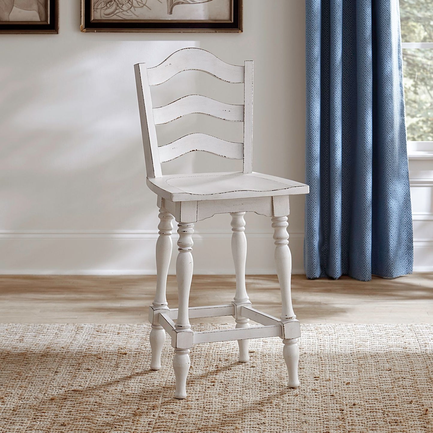 Ladderback Swivel Counter Height Chair