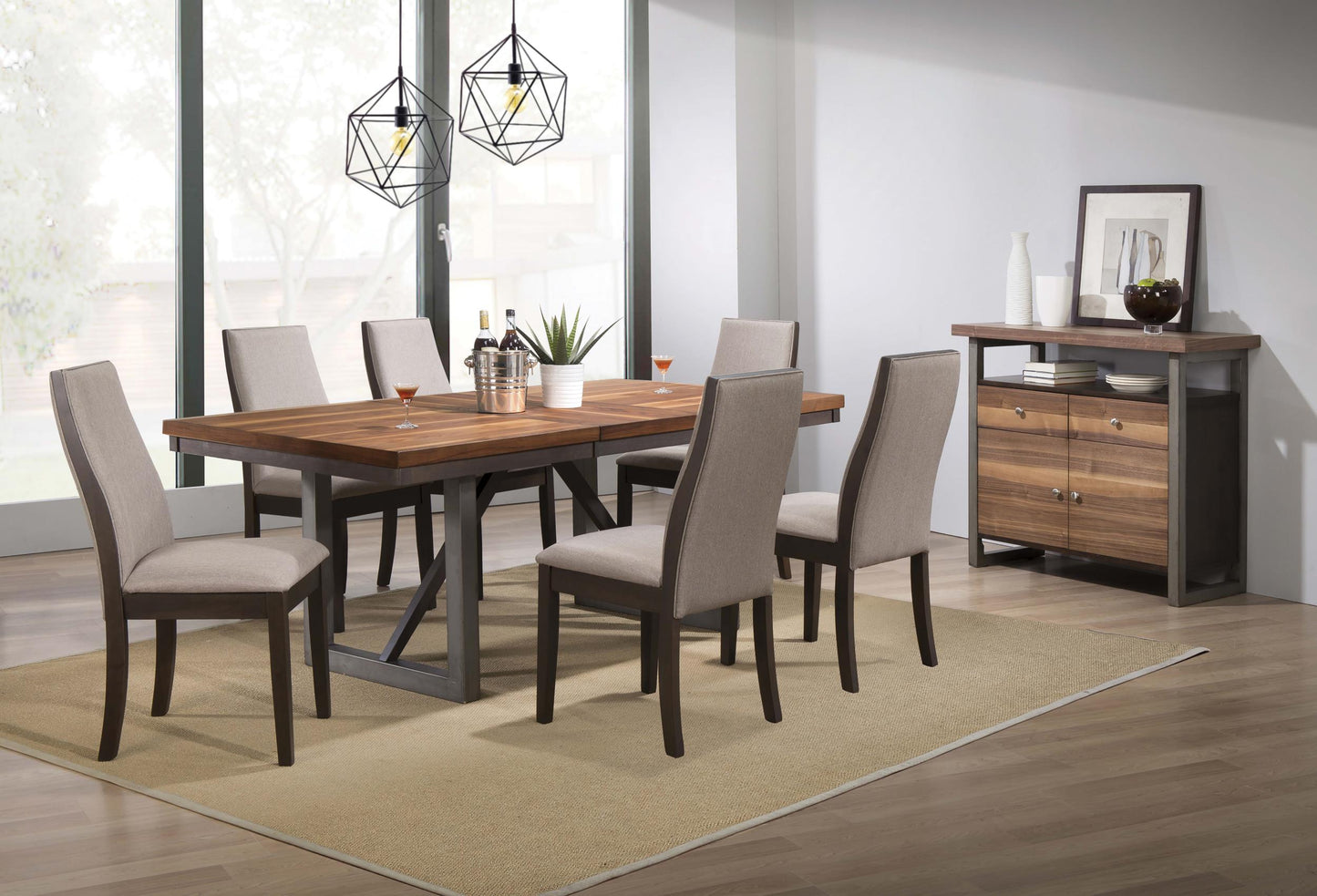 Spring Creek 5-piece Rectangular Dining Table Set Taupe - Discount Furniture Connection