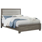 Wright 52-inch Upholstered California King Bed Brown Oak - Discount Furniture Connection
