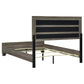 Wright 52-inch Upholstered California King Bed Brown Oak - Discount Furniture Connection