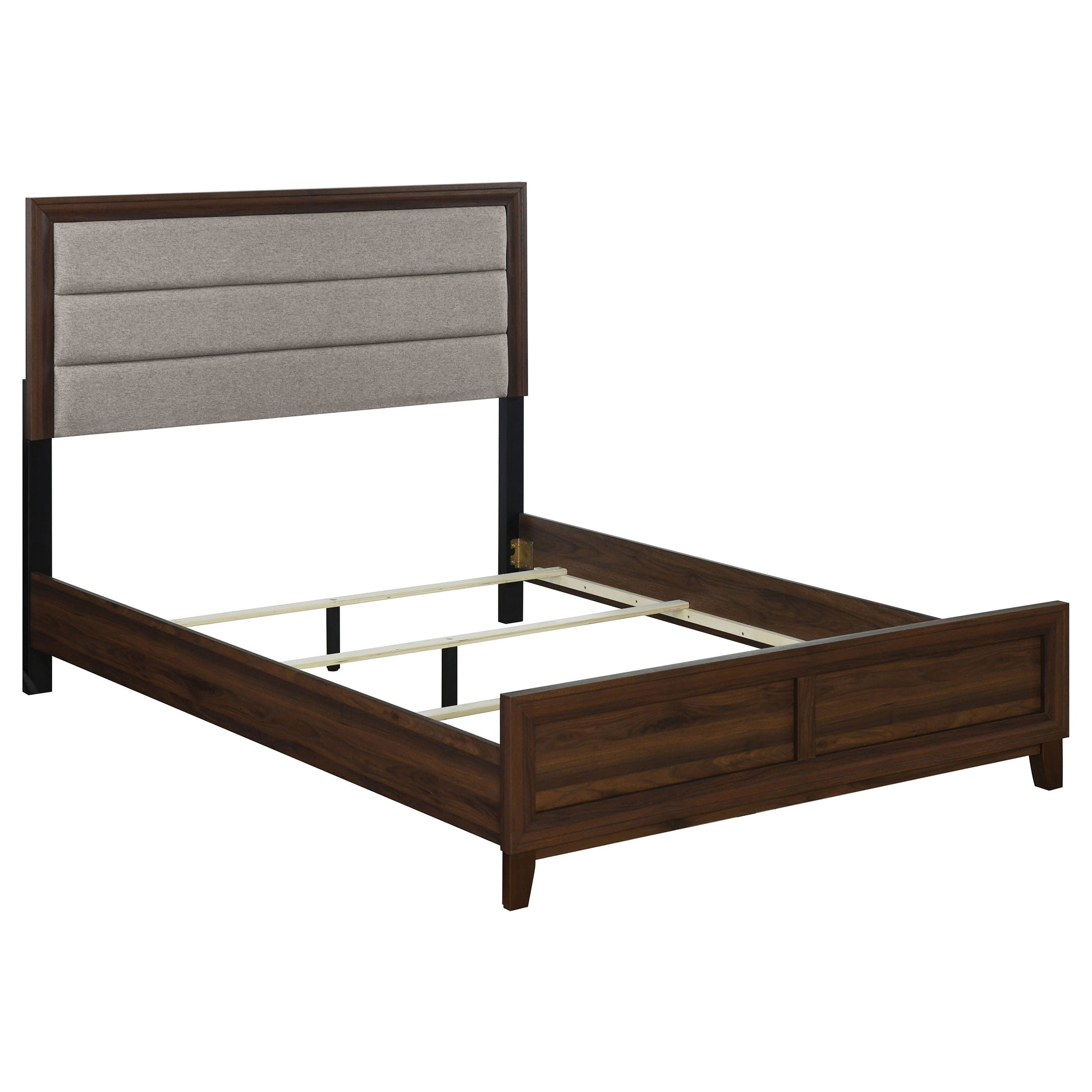 Welsley 50-inch Upholstered California King Bed Walnut - Discount Furniture Connection