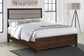 Welsley 50-inch Upholstered California King Bed Walnut - Discount Furniture Connection